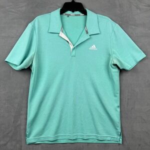 Adidas Golf Polo Shirt Aqua Blue Short Sleeve Men's Performance Activewear